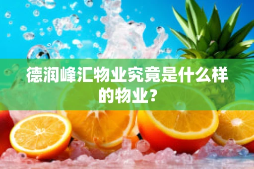 德润峰汇物业究竟是什么样的物业？